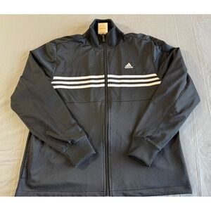 Adidas Jacket Large Vintage Three Stripes Logo Mens‎ Black
